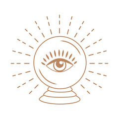 Esoteric symbols. Mystic and magic design with crystals, sun, stars, skull and moon.