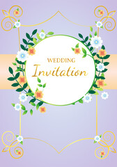  Wedding invitation frame with flowers