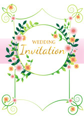  Wedding invitation frame with flowers