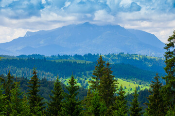 mountain and hills in Ceahlau, Romania