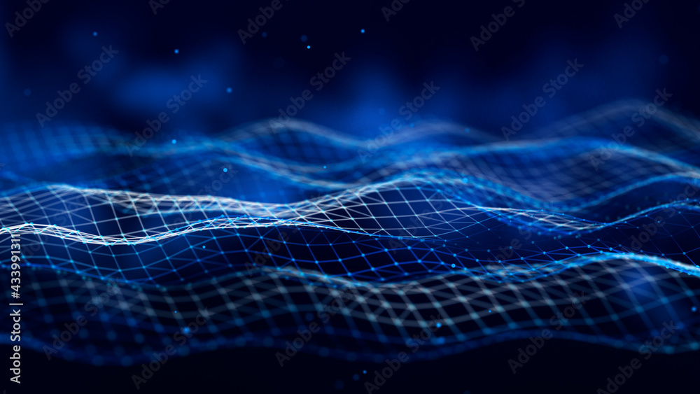 Aufkleber Technology background. Abstract digital combination dots and lines. Network connection structure. 3d Widescreen