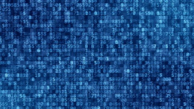 Motion graphic of Blue digital Number random futuristic abstract background seamless loop video