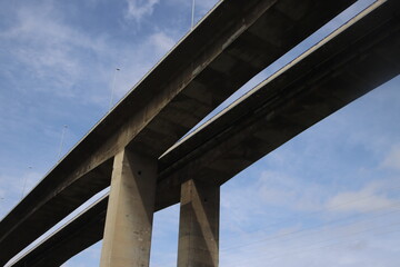 Concrete bridge over the estuary of Bilbao