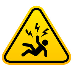 Electrical hazard triangle warning sign - obrazy, fototapety, plakaty