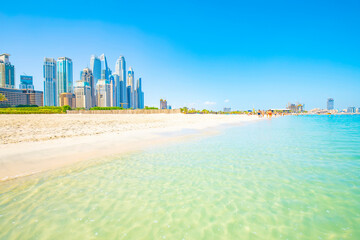Marina beach in Dubai, UAE - obrazy, fototapety, plakaty