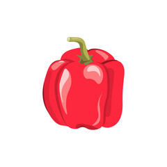 Fresh Red Bell Pepper on White Background.