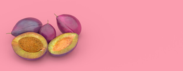 plum on a purple background