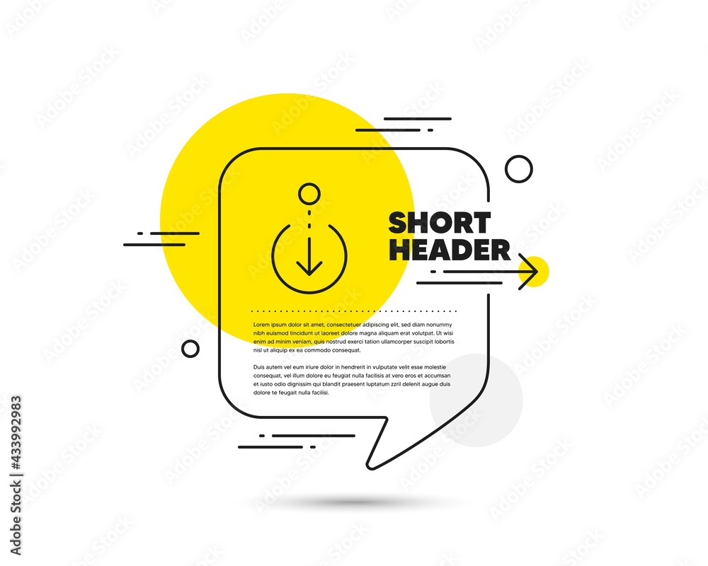 Aufkleber scroll down arrow line icon. speech bubble vector concept. scrolling screen sign. swipe page. scroll