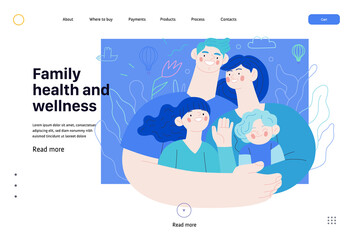 Family health and wellness - medical insurance web template