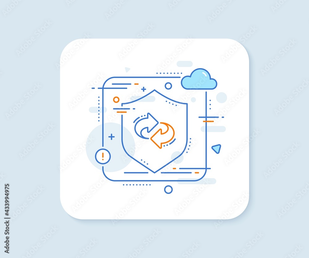 Aufkleber refresh, change arrow line icon. abstract vector button. rotation arrowhead symbol. navigation point