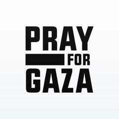 Fototapeta premium Pray for Gazabanner, sign, design concept, social media post with black text on a black abstract background