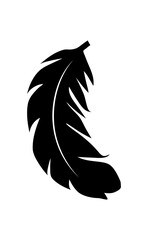 Obraz premium illustration of an old feather. Feather silhouette. Retro image of letter with feather icon.