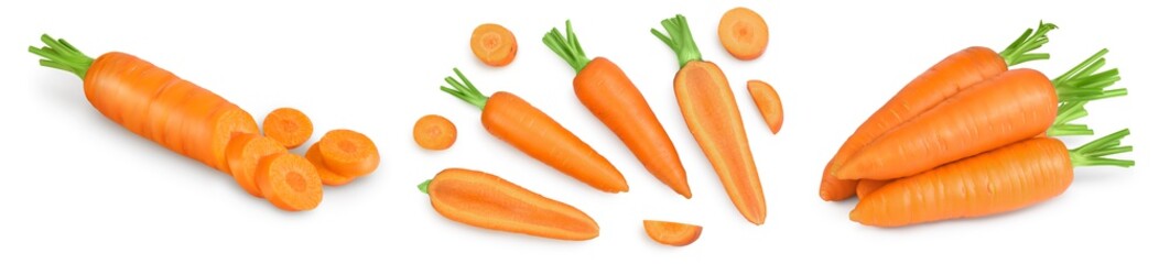 Carrot isolated on white background . Set or collection
