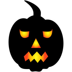 Halloween pumpkin icon. Autumn symbol. Halloween scary pumpkin with a smile, burning eyes.