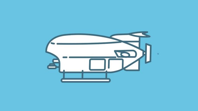 Bathyscaphe line icon on the Alpha Channel