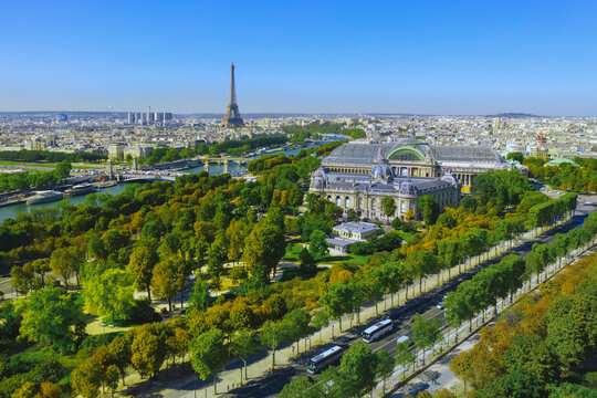 Aerial view of Paris, France 