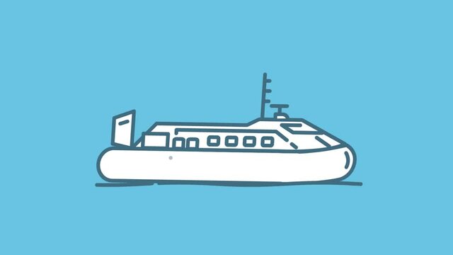 Hovercraft line icon on the Alpha Channel