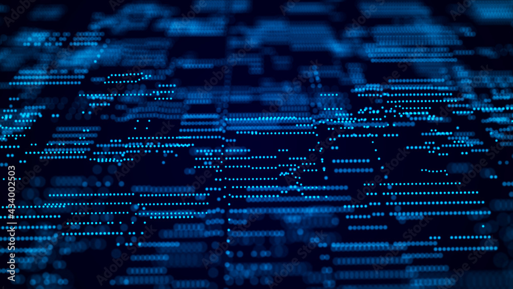 Aufkleber Artificial intelligence in a network connection. Structural transmission of information. 3D rendering.