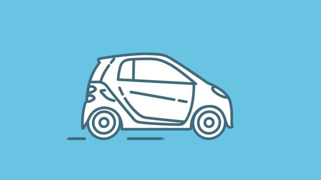 Smart City Coupe line icon on the Alpha Channel