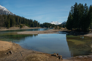 Beautiful Heidsee in Lenzerheide in Switzerland 8.5.2021