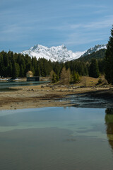 Beautiful Heidsee in Lenzerheide in Switzerland 8.5.2021