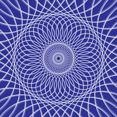 Abstract linear blue and white spiral Background