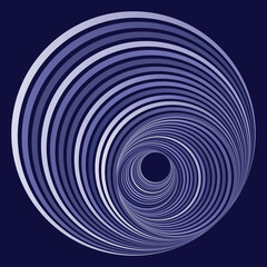 Abstract Spiral Design Element. Monochrome rings