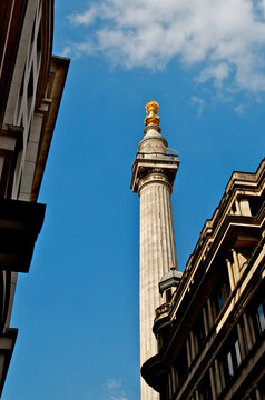 View from Fish Street Hill to the "Monument to the Great Fire of London", Central London 