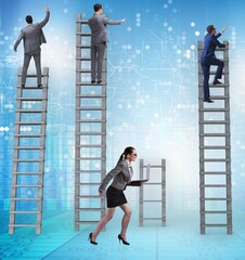 Concept of inequal career opportunities between man woman