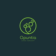 Opuntia Logo Symbol Design Template Flat Style Vector