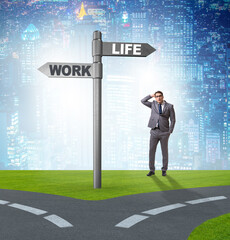 Work life or home balance business concept