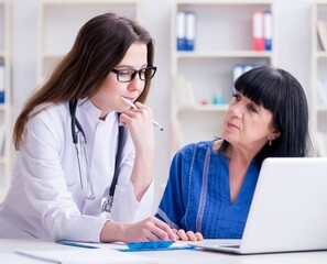 Senior patient visiting doctor for regular check-up