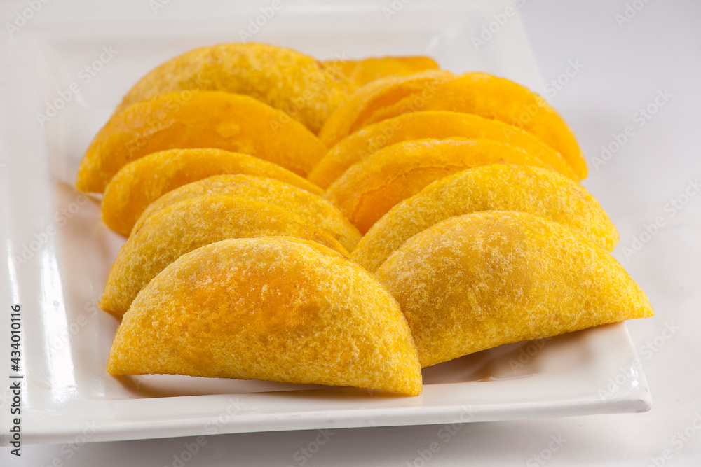 Sticker Delicious and traditional Colombian empanadas - Text space