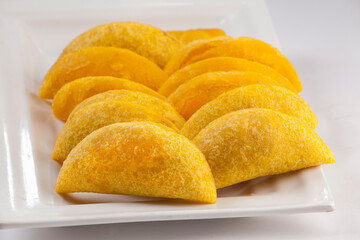 Delicious and traditional Colombian empanadas - Text space