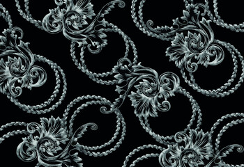 oil painted floral pattern