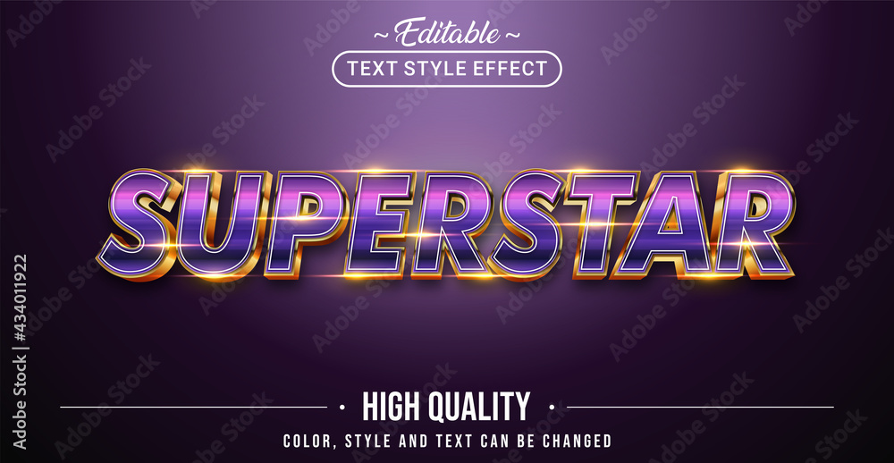 Poster Editable text style effect - Superstar text style theme.