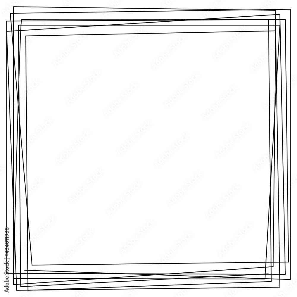 Aufkleber Squared scribble shape. Vector simple framed scribble.