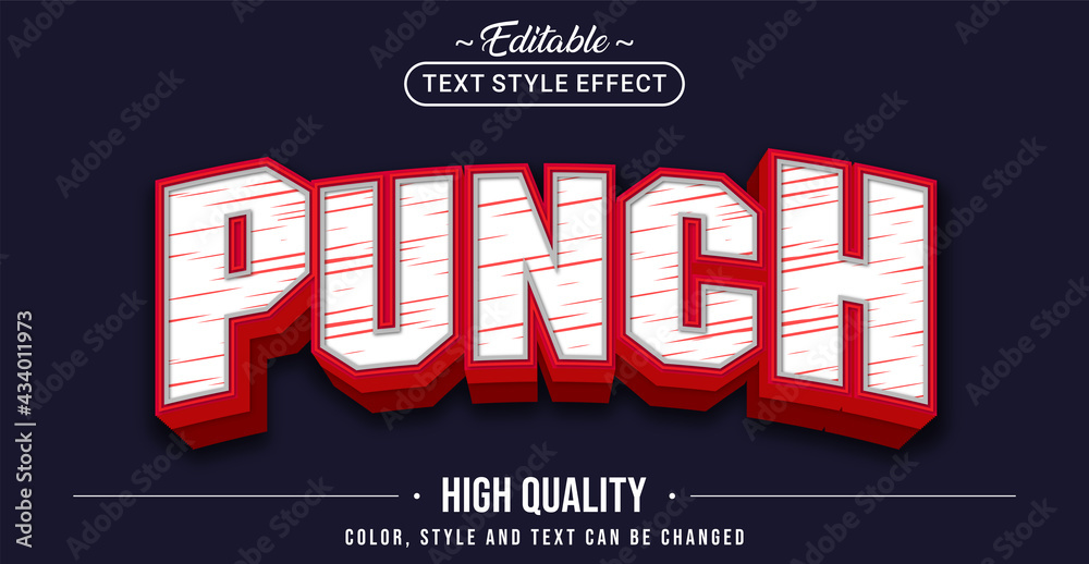 Poster Editable text style effect - Punch text style theme.