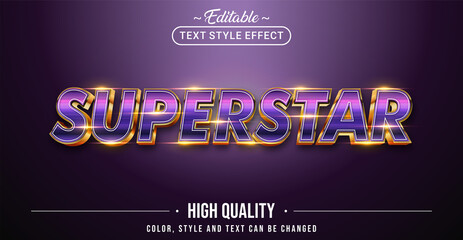 Editable text style effect - Superstar text style theme.