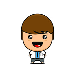 cartoon cute male doctor