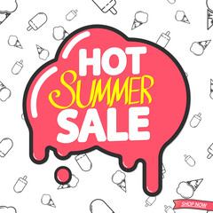 Summer Sale, poster design template, discount banner, vector illustration