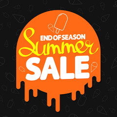 Summer Sale, poster design template, discount banner, vector illustration