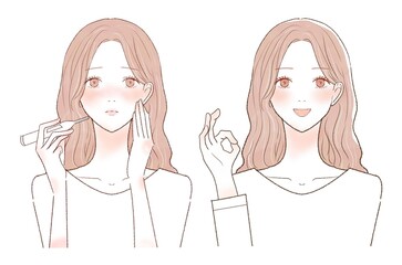 発熱した女性のビフォーアフター