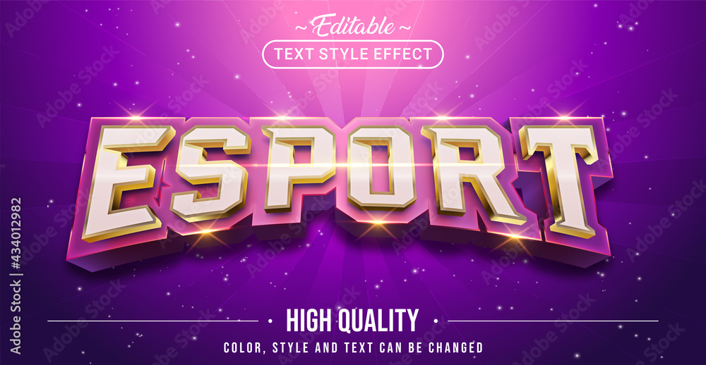 Poster editable text style effect - e-sports text style theme.