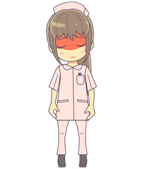 体温の高い看護師女性のイラスト素材