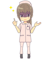 悪だくみをする看護師女性のイラスト素材