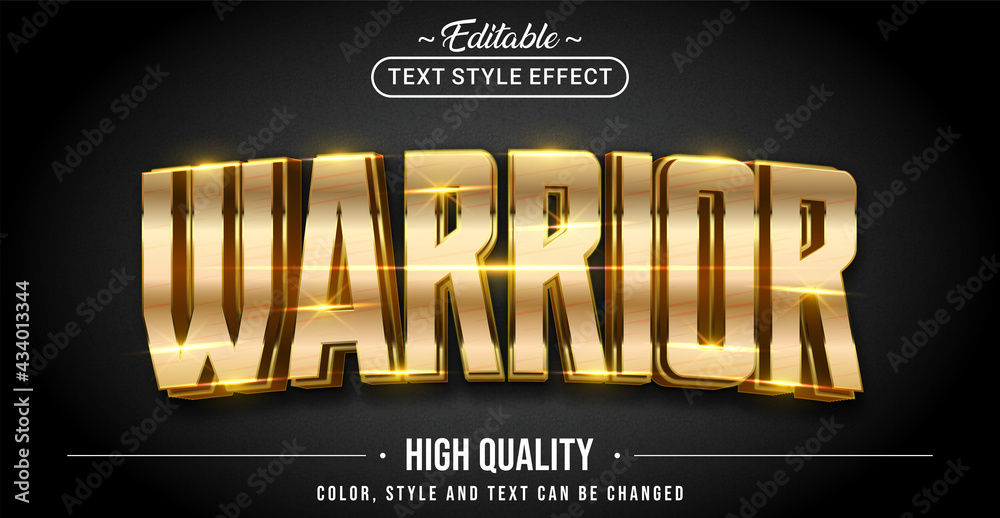 Aufkleber Editable text style effect - Warrior text style theme.
