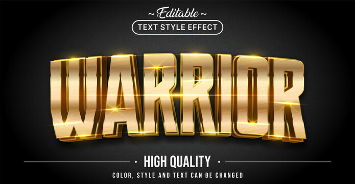 Editable text style effect - Warrior text style theme.