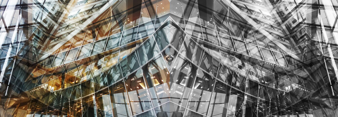 ブレードランナーイメージ、近未来的な縦横無尽に張り巡らされた空間のコンプレックスな梁