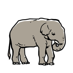 Simple and realistic elephant illustration